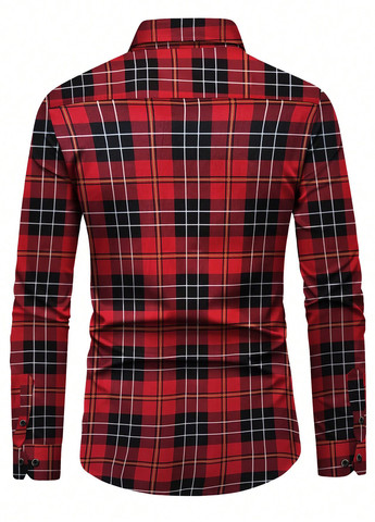 Красная кэжуал рубашка в клетку SHEIN