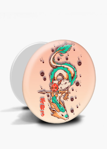 Попсокет (Popsockets) держатель для смартфона Хаку Унесённые призраками (Spirited Away) (8754-2832) Черный MobiPrint (221548620)
