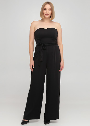 Комбинезон H&M комбинезон-брюки однотонный чёрный вечерний полиэстер