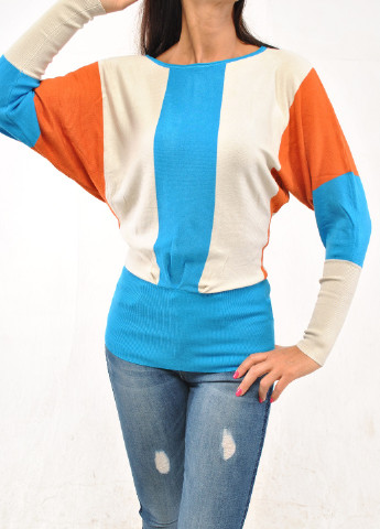Комбинированный демисезонный свитер с манжетом Fashion Club