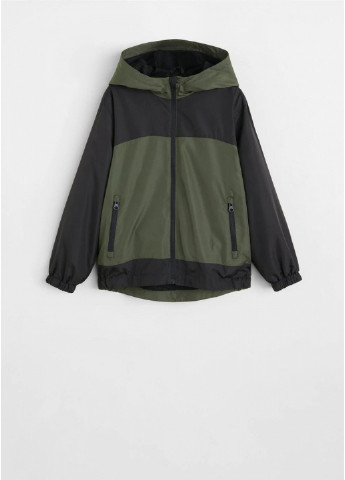 Оливковая (хаки) демисезонная непромокаемая куртка Mango