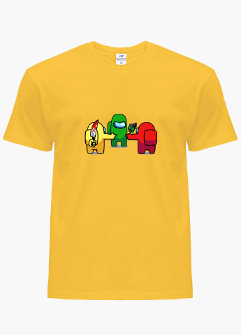 Желтая демисезонная футболка детская амонг ас (among us)(9224-2425) MobiPrint