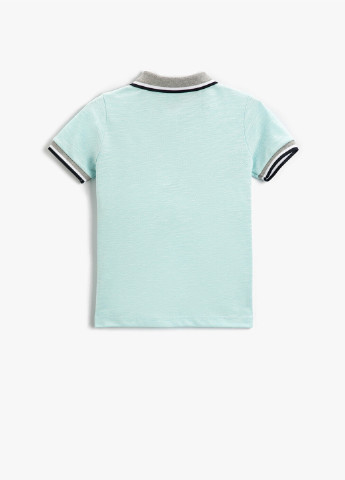 Мятная детская футболка-поло для мальчика KOTON однотонная