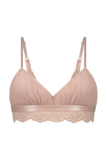 Пудровый бралетт бюстгальтер Hunkemoller без косточек полиэстер