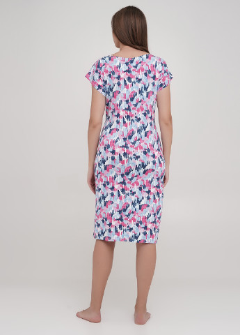Комбинированное домашнее платье платье-футболка Трикомир с абстрактным узором