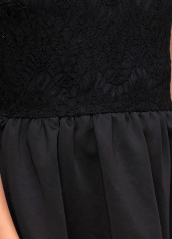 Черное кэжуал платье с открытой спиной No Brand однотонное