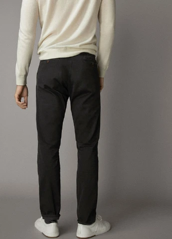Темно-серые кэжуал демисезонные чиносы брюки Massimo Dutti