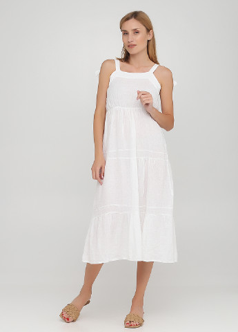 Белое кэжуал платье клеш New Collection однотонное