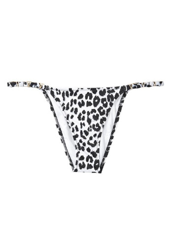 Черно-белые купальные трусики-плавки леопардовый Victoria's Secret