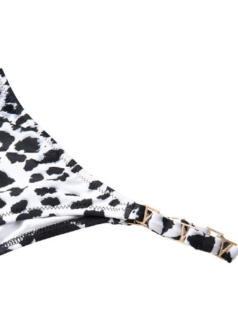 Купальні труси Victoria's Secret бразиліана леопардові чорно-білі пляжні поліамід