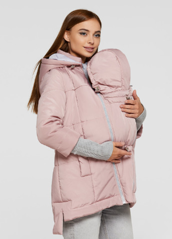 Пудровая зимняя слингокуртка 3в1 для беременных Lullababe