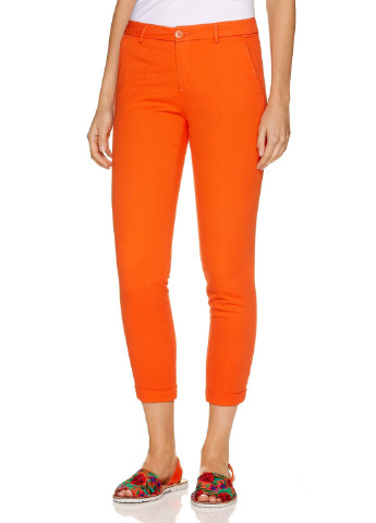 Оранжевые кэжуал демисезонные со средней талией брюки United Colors of Benetton