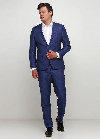 Синій демісезонний костюм (піджак, брюки) брючний VD One