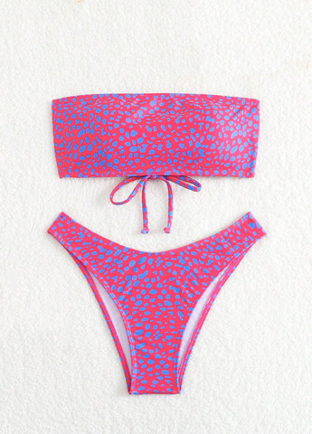 Комбинированный летний купальник (лиф, трусики) бандо, раздельный SHEIN