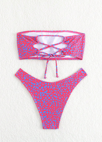 Комбинированный летний купальник (лиф, трусики) бандо, раздельный SHEIN