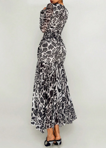 Сіра кежуал сукня годе SHEIN зебра