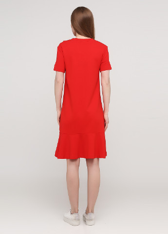 Красное кэжуал платье а-силуэт, платье-футболка Gant однотонное