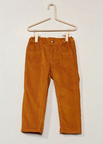 Светло-коричневые кэжуал демисезонные брюки прямые Kiabi