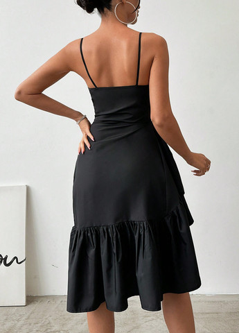 Чорна коктейльна сукня SHEIN однотонна