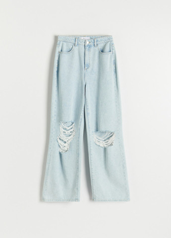 Светло-голубые демисезонные прямые джинсы Reserved