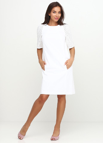 Белое кэжуал платье Stefanie L однотонное