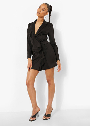 Чорна кежуал сукня сукня-жакет Boohoo однотонна