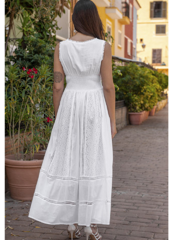 Білий кежуал сукня кльош Fresh cotton однотонна