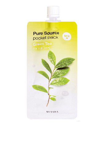 Маска с зеленым чаем Pure Source Pocket Pack Green Tea, 10 мл MISSHA (188630329)