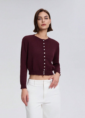 Темно-бордовый демисезонный кардиган SHEIN