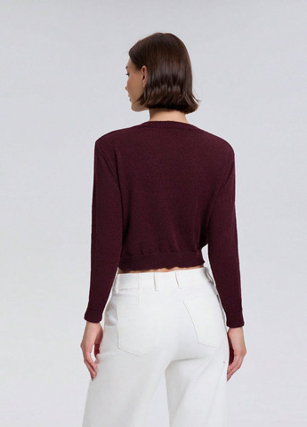 Темно-бордовый демисезонный кардиган SHEIN