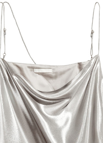 Серебряное коктейльное платье H&M однотонное