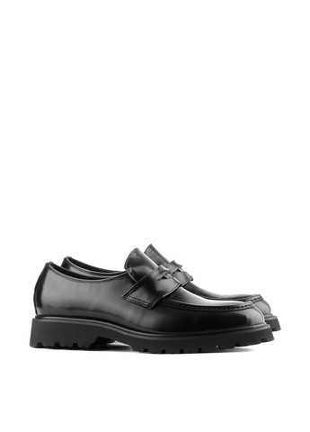 Кэжуал черные мужские украинские туфли Le'BERDES без шнурков