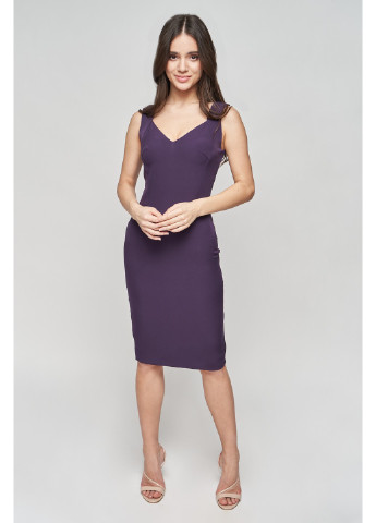 Фиолетовое деловое платье марта футляр BYURSE однотонное
