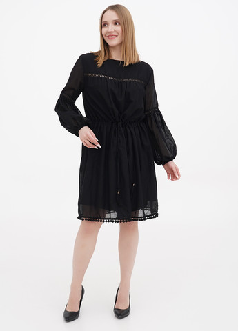 Черное кэжуал платье клеш Gepur однотонное