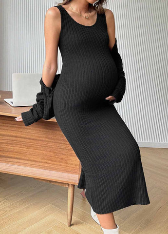 Чорний демісезонний комплект (кардиган, сукня) SHEIN