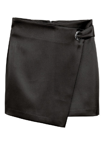 Черная кэжуал однотонная юбка H&M мини