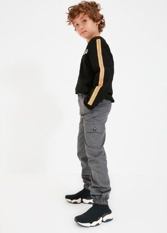 Темно-серые кэжуал демисезонные брюки карго Trendyol