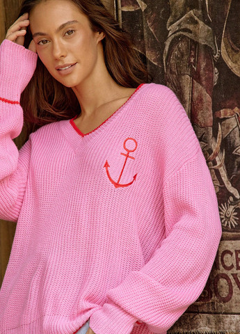 Рожевий демісезонний пуловер пуловер SHEIN