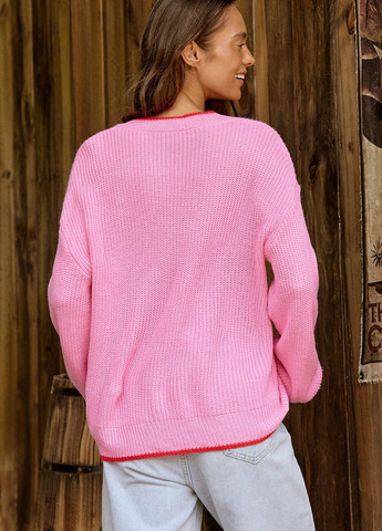 Рожевий демісезонний пуловер пуловер SHEIN