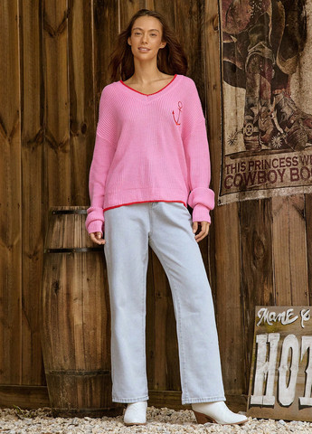 Рожевий демісезонний пуловер пуловер SHEIN