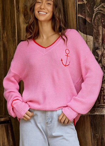 Рожевий демісезонний пуловер пуловер SHEIN