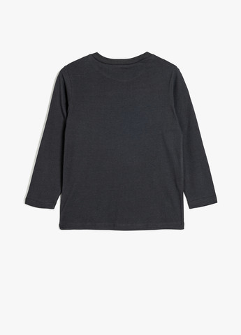 Темно-серый демисезонный кэжуал лонгслив KOTON с рисунком