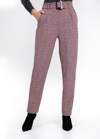 Розово-коричневые кэжуал демисезонные зауженные брюки Azuri