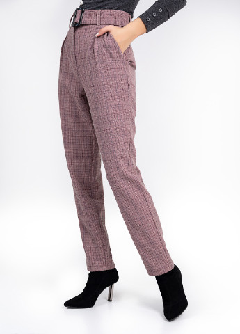 Розово-коричневые кэжуал демисезонные зауженные брюки Azuri