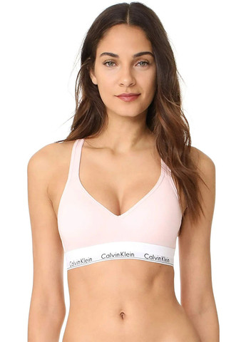 Розовый топ бюстгальтер Calvin Klein без косточек хлопок