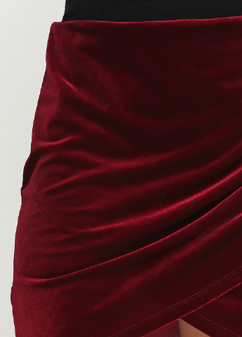 Бордовая кэжуал однотонная юбка Pimkie
