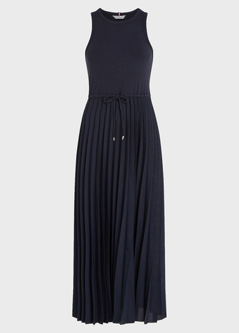 Темно-синя кежуал сукня плісована Tommy Hilfiger однотонна