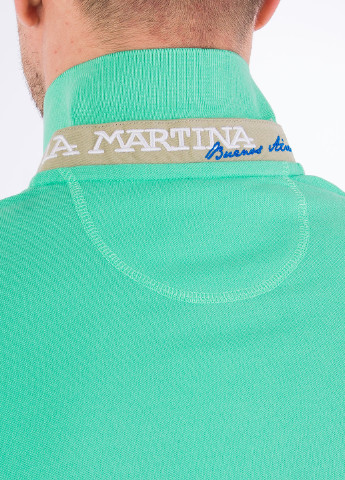 Мятная футболка-поло для мужчин La Martina однотонная