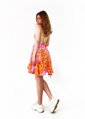 Комбінована кежуал сукня кльош, з відкритою спиною Boohoo з квітковим принтом