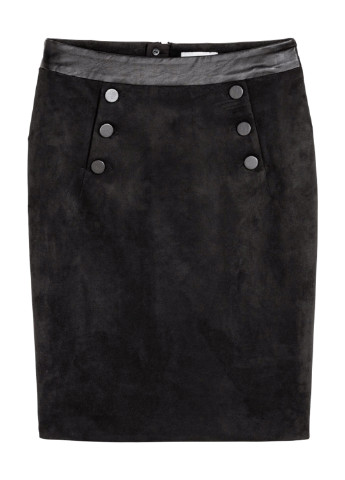 Черная кэжуал однотонная юбка H&M
